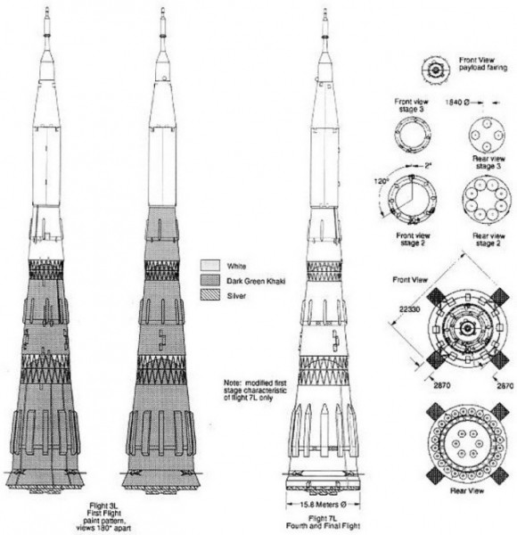 Лунная ракета Н-1 схема