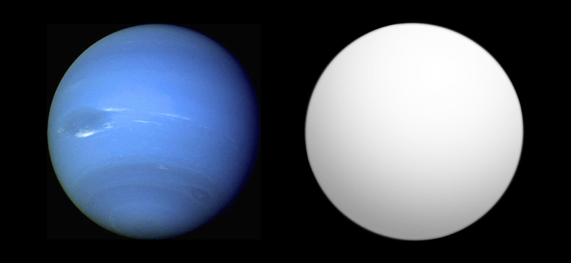 Сравнение Глизе 436 b (справа) с Нептуном Автор: Aldaron, a.k.a. Aldaron [CC BY-SA 3.0 (https://creativecommons.org/licenses/by-sa/3.0)]