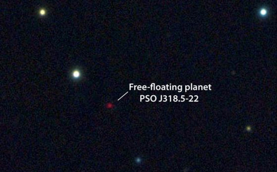 Изображение планеты-сироты PSO J318.5-22, полученное телескопом PS1 панорамного обзора Pan-STARRS Автор: N. Metcalfe & Pan-STARRS 1 Science Consortium, Attribution, https://commons.wikimedia.org/w/index.php?curid=28958945