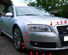 Как снять бампер AUDI A7?